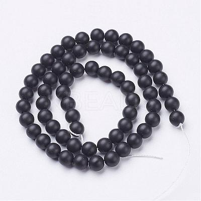 Natural Black Agate Beads Strands G-D543-6mm-1