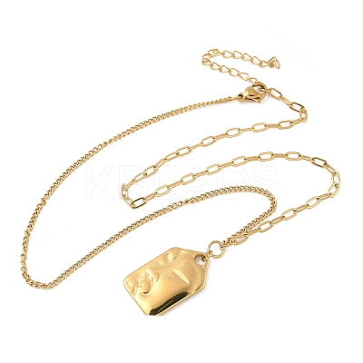 304 Stainless Steel Pendant Necklaces for Women NJEW-D312-02A-G-1