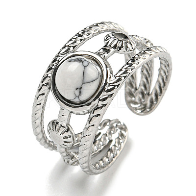 304 Stainless Steel Open Cuff Rings RJEW-C079-14P-1