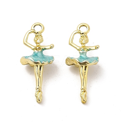 Rack Plating Alloy Enamel Pendants ENAM-M051-02G-A-1
