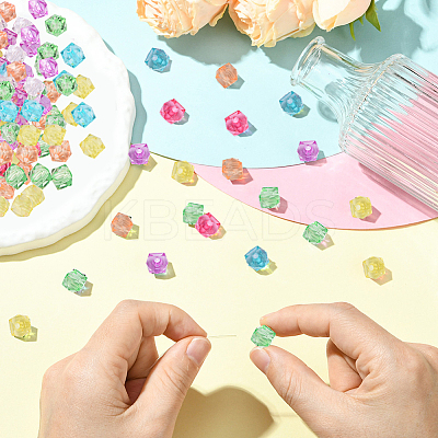300Pcs Transparent Acrylic Beads ACRP-PA0001-01C-1