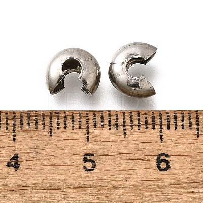 304 Stainless Steel Crimp Beads Covers STAS-P239-34P-06-1