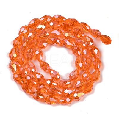 Transparent Electroplate Glass Beads Strands EGLA-N013-T4mm-B09-1