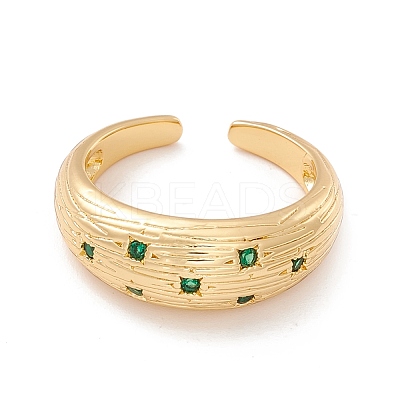 Cubic Zirconia Cuff Rings RJEW-P026-07G-1