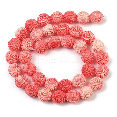 Dyed Synthetic Coral Carved Beads Strands GG-CBA1CDD-03-1