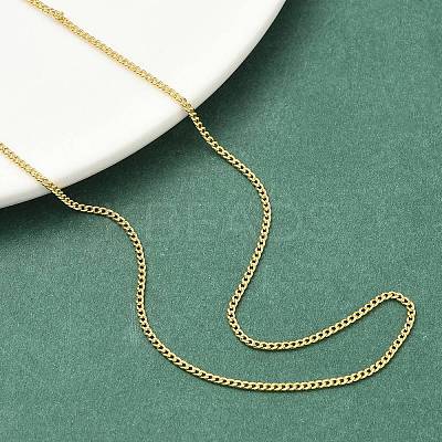 1.2MM Brass Curb Chain Necklaces for Women NJEW-K271-03G-1