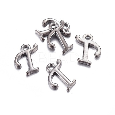 Gunmetal Plated Alloy Letter Pendants LS-PALLOY-P097-03-T-1