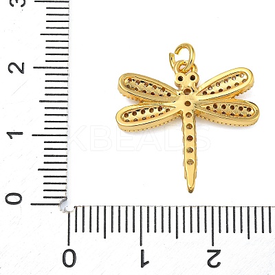 Rack Plating Brass Micro Pave Cubic Zirconia Pendants KK-Z063-38G-1