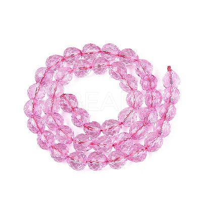 Crackle Transparent Glass Beads Strands GLAA-N068-04A-08-1
