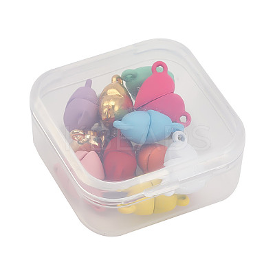 13 Sets 13 Colors Spray Painted Alloy Magnetic Clasps with Loops FIND-YW0001-31-1