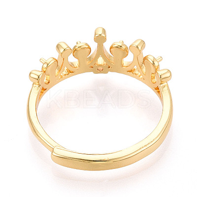 Crown Brass Micro Pave Cubic Zirconia Cup Peg Ring Settings LS-KK-N274-09G-1