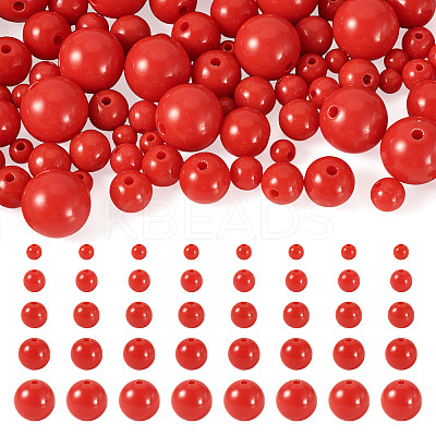 100Pcs 5 Styles Opaque Acrylic Beads MACR-TADJ0001-12A-1