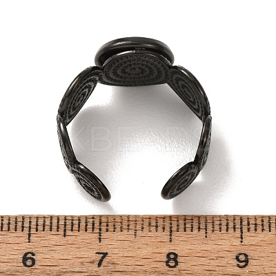 Spiral 304 Stainless Steel Cuff Ring Components STAS-P454-02B-B-1