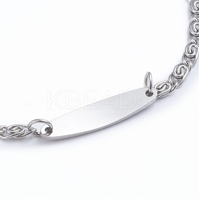 Tarnish Resistant 304 Stainless Steel Lumachina Chain Bracelets BJEW-L673-013-P-1