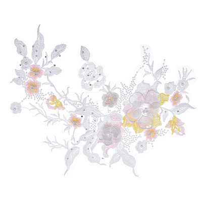 3D Flower Organgza Polyester Embroidery Ornament Accessories DIY-WH0297-20A-1