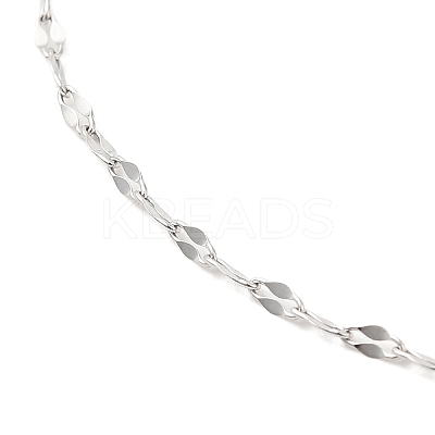 Non-Tarnish 304 Stainless Steel Dapped Chain Necklace for Women NJEW-G104-02P-1