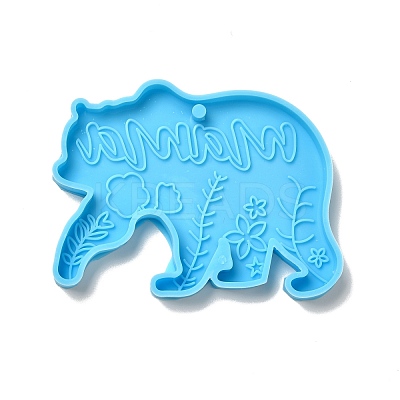 Mother's Day Bear with Flower & Word mama DIY Pendant Silicone Molds SIMO-H004-08-1