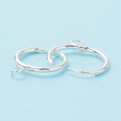 201 Stainless Steel Huggie Hoop Earring Findings STAS-P283-01P-S-1
