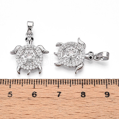 Brass Micro Pave Cubic Zirconia Pendants KK-N257-04P-1