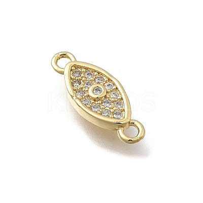 Brass Micro Pave Clear Cubic Zirconia Eye Connector Charms KK-D431-063G-1