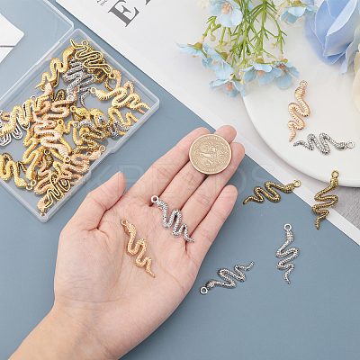 40Pcs 4 Styles Zinc Alloy Pendants PALLOY-CA0002-47-1