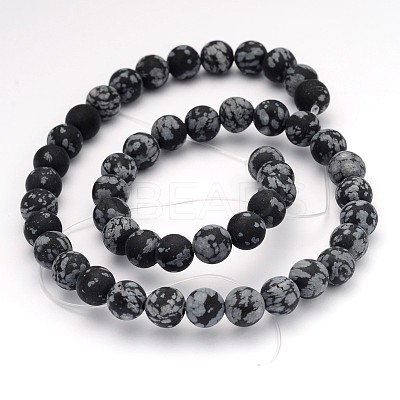 Natural Snowflake Obsidian Gemstone Beads X-G-J338-03-8mm-1