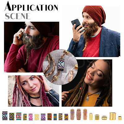 55Pcs Dreadlocks Beads Hair Decorations DIY-NB0008-99-1