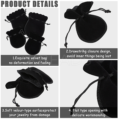 20Pcs 2 Styles Gourd Velvet Bags TP-BBC0001-02C-1