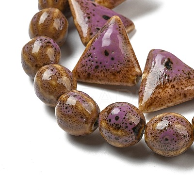 Handmade Porcelain Beads Strands PORC-B002-19G-1