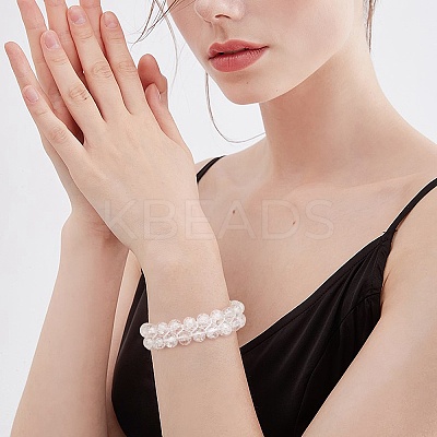Sparkling Round Glass Braided Bead Bracelet BJEW-SW00082-01-1