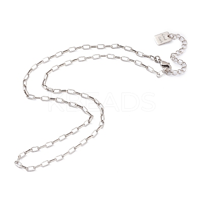 Brass Paperclip Chain Necklaces NJEW-H206-02AS-1