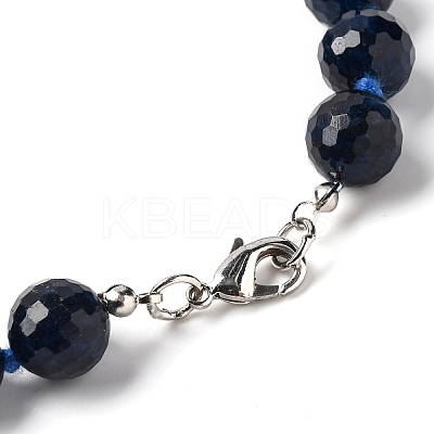 Star Cut Round Natural Jade(Dyed & Heated) Beaded Necklaces for Women G-B122-03A-1