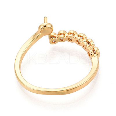 Brass Micro Pave Cubic Zirconia Cup Peg Ring Settings KK-N274-14G-1