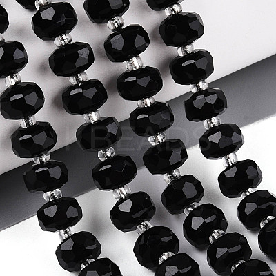 Natural Black Onyx(Dyed & Heated) Beads Strands G-T144-A01-02-1