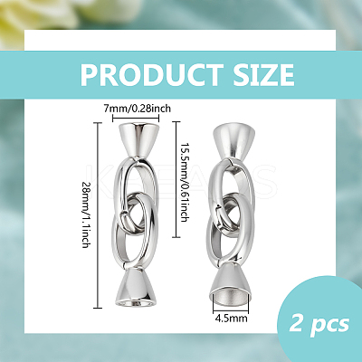2Pcs 925 Sterling Silver Fold Oval Clasps STER-BC0003-45-1