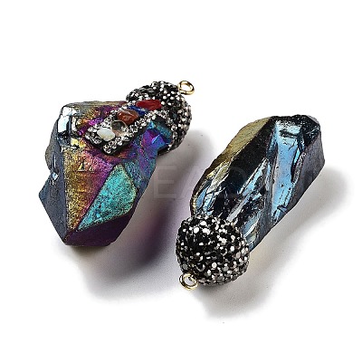 Electroplated Raw Rough Natural Quartz Crystal Big Pendants G-B077-04A-07-1