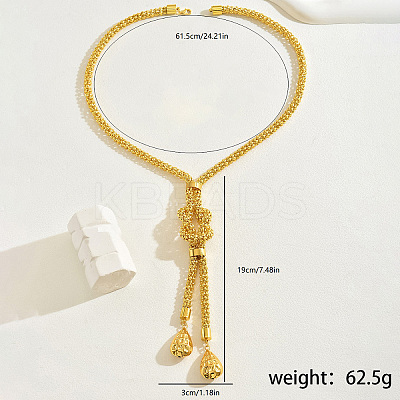 Exaggerated Brass Lariat Necklaces FB4950-2-1
