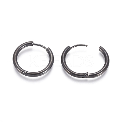 304 Stainless Steel Huggie Hoop Earrings EJEW-F111B-21mm-B-1
