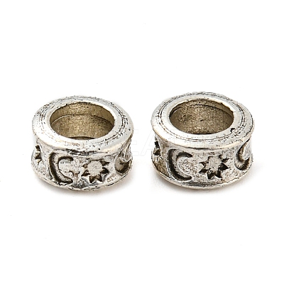 Rack Plating Tibetan Style Alloy Spacer Beads TIBE-WH0007-01AS-1
