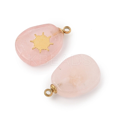 Natural Rose Quartz Pendants STAS-P380-77G-04-1