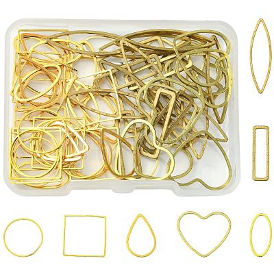 70Pcs 7 Styles Brass Geometric Linking Rings KK-FS0001-99-1