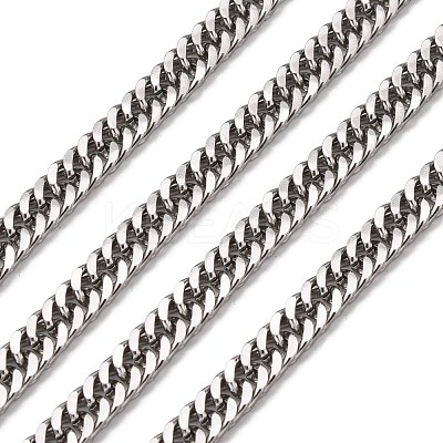 Tarnish Resistant Men's Jewelry Making 304 Stainless Steel Double Link Curb Chains CHS-A003C-1.2mm-1