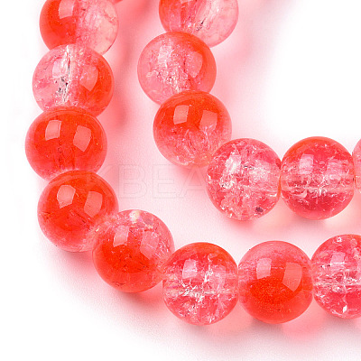 Transparent Crackle Baking Paint Glass Beads X1-DGLA-T003-01C-12-1