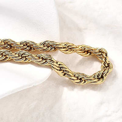 304 Stainless Steel Rope Chain Bracelets for Women BJEW-B140-03G-1