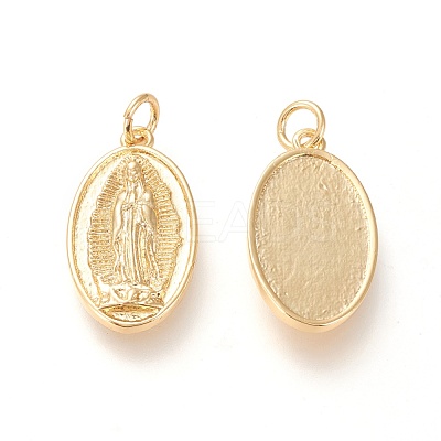 Brass Lady of Guadalupe Pendants KK-L006-022G-1