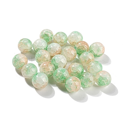 Transparent Spray Painting Crackle Glass Beads GLAA-L046-01A-23-1