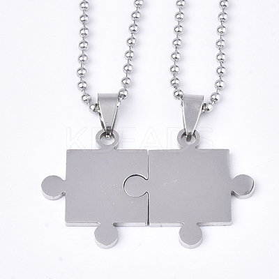 Non-Tarnish Valentine's Day Theme 304 Stainless Steel Pendants Necklaces STAS-S079-97-1