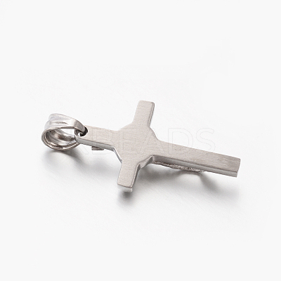 Tarnish Resistant Easter Theme Hot Unisex 201 Stainless Steel Crucifix Cross Pendants X-STAS-F010-24P-1