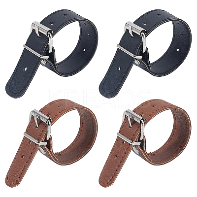4 Pairs 2 Colors Imitation Leather Bicycle Basket Belt AJEW-CL0001-31-1