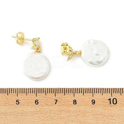Brass Micro Pave Cubic Zirconia Stud Dangle Earrings for Women EJEW-JE07280-1